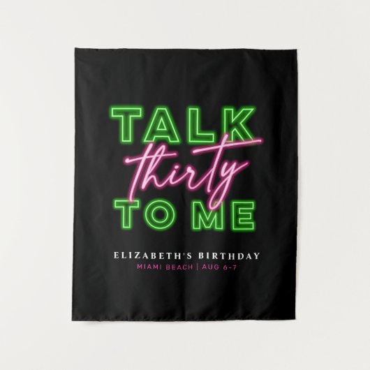 Talk Thirty To Me Dirty 30 Neon Groen & Roze Wandkleed (Voorkant)