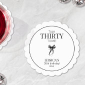 Talk Thirty to Me Elegant Bow Simple 30th Birthday Kartonnen Onderzetters