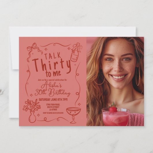 Talk Thirty To Me Foto 30th Night Out Verjaardag Kaart (Voorkant)