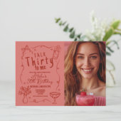 Talk Thirty To Me Foto 30th Night Out Verjaardag Kaart (Staand voorkant)