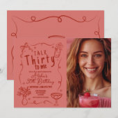 Talk Thirty To Me Foto 30th Night Out Verjaardag Kaart (Voorkant / Achterkant)