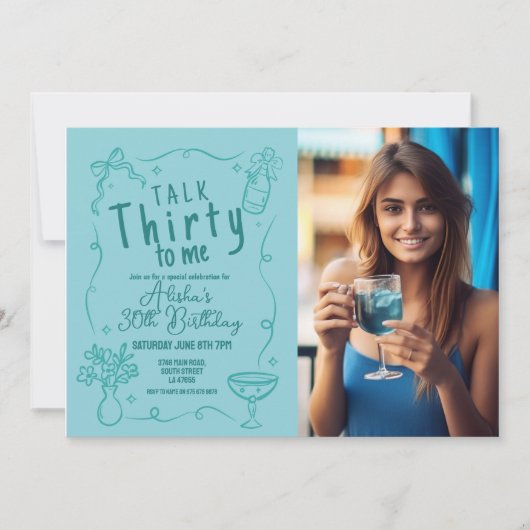 Talk Thirty To Me Foto 30th Night Out Verjaardag Kaart (Voorkant)