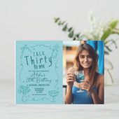 Talk Thirty To Me Foto 30th Night Out Verjaardag Kaart (Staand voorkant)