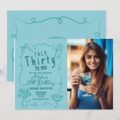 Talk Thirty To Me Foto 30th Night Out Verjaardag Kaart (Voorkant / Achterkant)