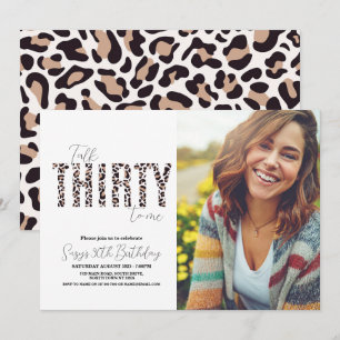 Talk Thirty to Me Foto Leopard Vrouwen Verjaardag Kaart