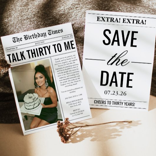 Talk Thirty To Me Krant 30e Verjaardag Kaart