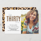 Talk Thirty to Me Leopard Photo Verjaardag voor vr Kaart (Voorkant / Achterkant)