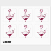 Talk Thirty to Me Martini 30ste verjaardagsfeestje Vierkante Sticker (Vel)