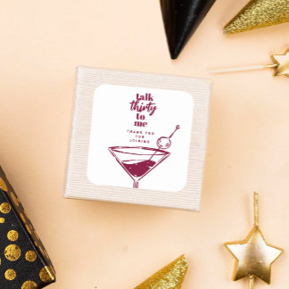 Talk Thirty to Me Martini 30ste verjaardagsfeestje Vierkante Sticker