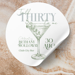 Talk Thirty To Me Martini Cocktail 30e Verjaardag Ronde Sticker