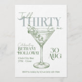 Talk Thirty To Me Martini Cocktail 30th Birthday Kaart (Voorkant)