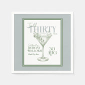 Talk Thirty To Me Martini Cocktail 30th Birthday Servet (Voorkant)