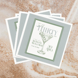 Talk Thirty To Me Martini Cocktail 30th Birthday Servet