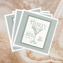 Talk Thirty To Me Martini Cocktail 30th Birthday Servet