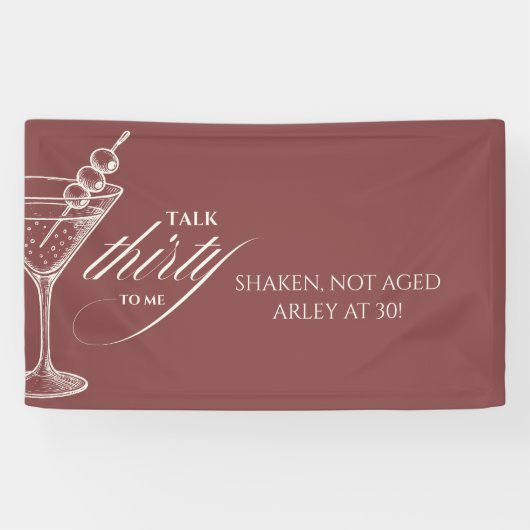 Talk thirty to me Minimalist 30th Birthday Spandoek (Horizontaal)