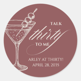 Talk thirty to me Modern Minimalist 30th Birthday Ronde Sticker