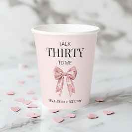 Talk Thirty to Me Modern Pink 30ste verjaardagsfee Papieren Bekers