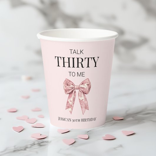 Talk Thirty to Me Modern Pink 30ste verjaardagsfee Papieren Bekers