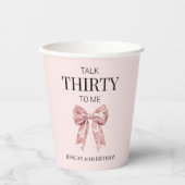 Talk Thirty to Me Modern Pink 30ste verjaardagsfee Papieren Bekers (Voorkant)
