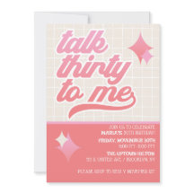 Talk Thirty to Me Moderne Verjaardagsfeest Uitnodi