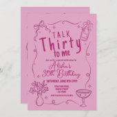 Talk Thirty to Me Party 30e avond uit Verjaardag Kaart (Voorkant / Achterkant)