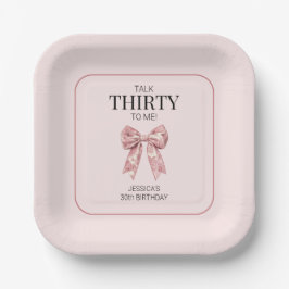 Talk Thirty to Me Roze Chic 30ste verjaardagsfeest Papieren Bordje