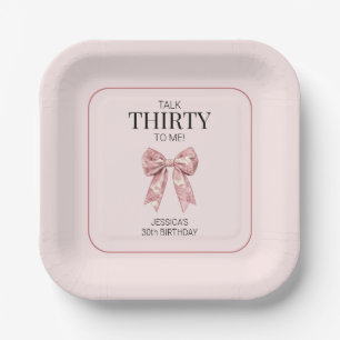 Talk Thirty to Me Roze Chic 30ste verjaardagsfeest Papieren Bordje