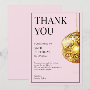 Talk Thirty to Me Roze en Goud 30ste Verjaardag Bedankkaart