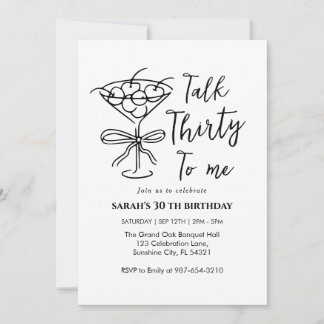 Talk Thirty To Me Verjaardagsmeisje Feest Uitnodig Kaart
