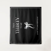 Talk Thirty to Me White Bow 30e verjaardagsfeestje Wandkleed (Voorkant)