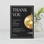 Talk Thirty to Me Zwart en Goud 30e verjaardag Bedankkaart (Staand voorkant)