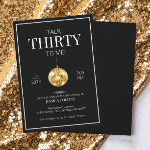 Talk Thirty to Me Zwart en Goud 30e verjaardag Kaart