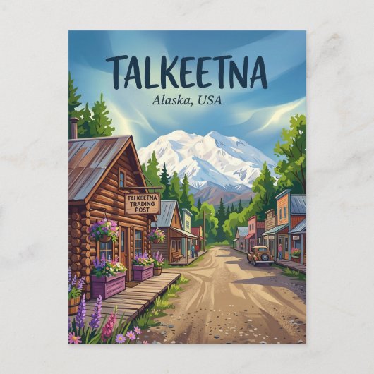 Talkeetna Alaska Briefkaart (Voorkant)
