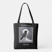 Talkeetna Alaska Raven in de sneeuw Tote Bag (Achterkant)