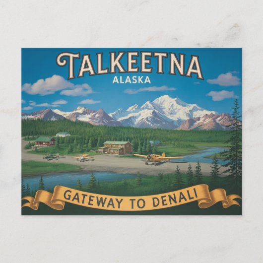 Talkeetna Alaska Reizen Briefkaart (Voorkant)