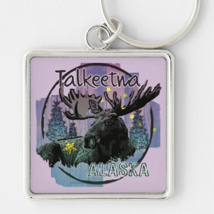 Talkeetna Alaska rustieke eland sleutelhanger