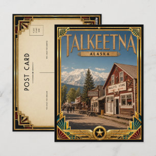 Talkeetna Alaska Vintage Art Deco Gouden Tijdperk Briefkaart