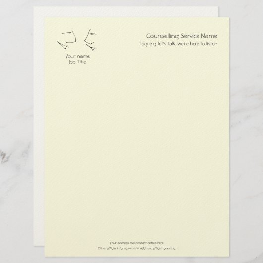 Talkhoofden, logo van twee hoofden die praten briefhoofd ontwerp (Voorkant / Achterkant)