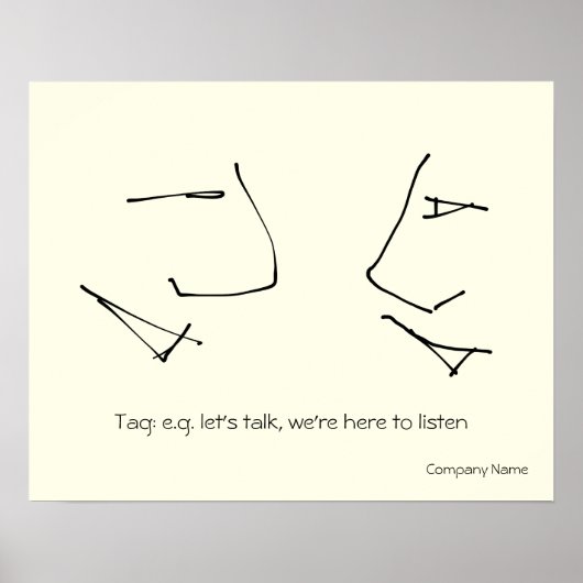 Talkhoofden, logo van twee hoofden die praten poster (Voorkant)