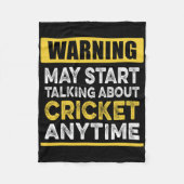 Talking About Cricket Anytime Funny Cricket Player Fleece Deken (Voorkant)