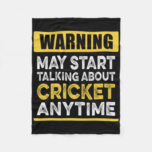 Talking About Cricket Anytime Funny Cricket Player Fleece Deken (Voorkant)