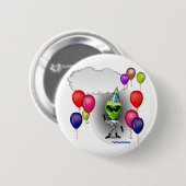 Talking Birthday Party Alien Ronde Button 5,7 Cm (Voorkant /achterkant)