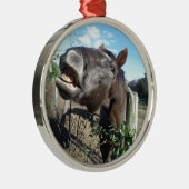 Talking Brown Horse Metalen Ornament (Rechts)
