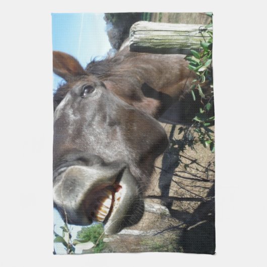 Talking Brown Horse Theedoek (Verticaal)