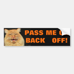 Talking Cat zegt "Pass or back off" Bumpersticker
