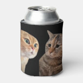 Talking Cats Meme Dubbelzijdig Zwart Blikjeskoeler (Blikje Voorkant)