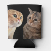 Talking Cats Meme Dubbelzijdig Zwart Blikjeskoeler (Achterkant)
