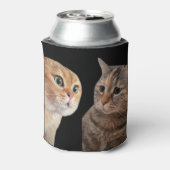 Talking Cats Meme Dubbelzijdig Zwart Blikjeskoeler (Blikje Achterkant)