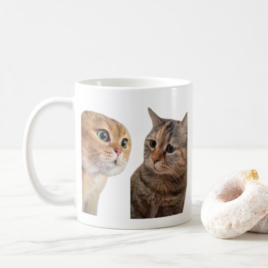 Talking Cats Meme Mok Dubbelzijdig (Met donut)