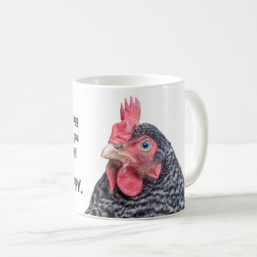 Talking Chicken Barred Rock Layer Hen Koffiemok (Voorkant rechts)